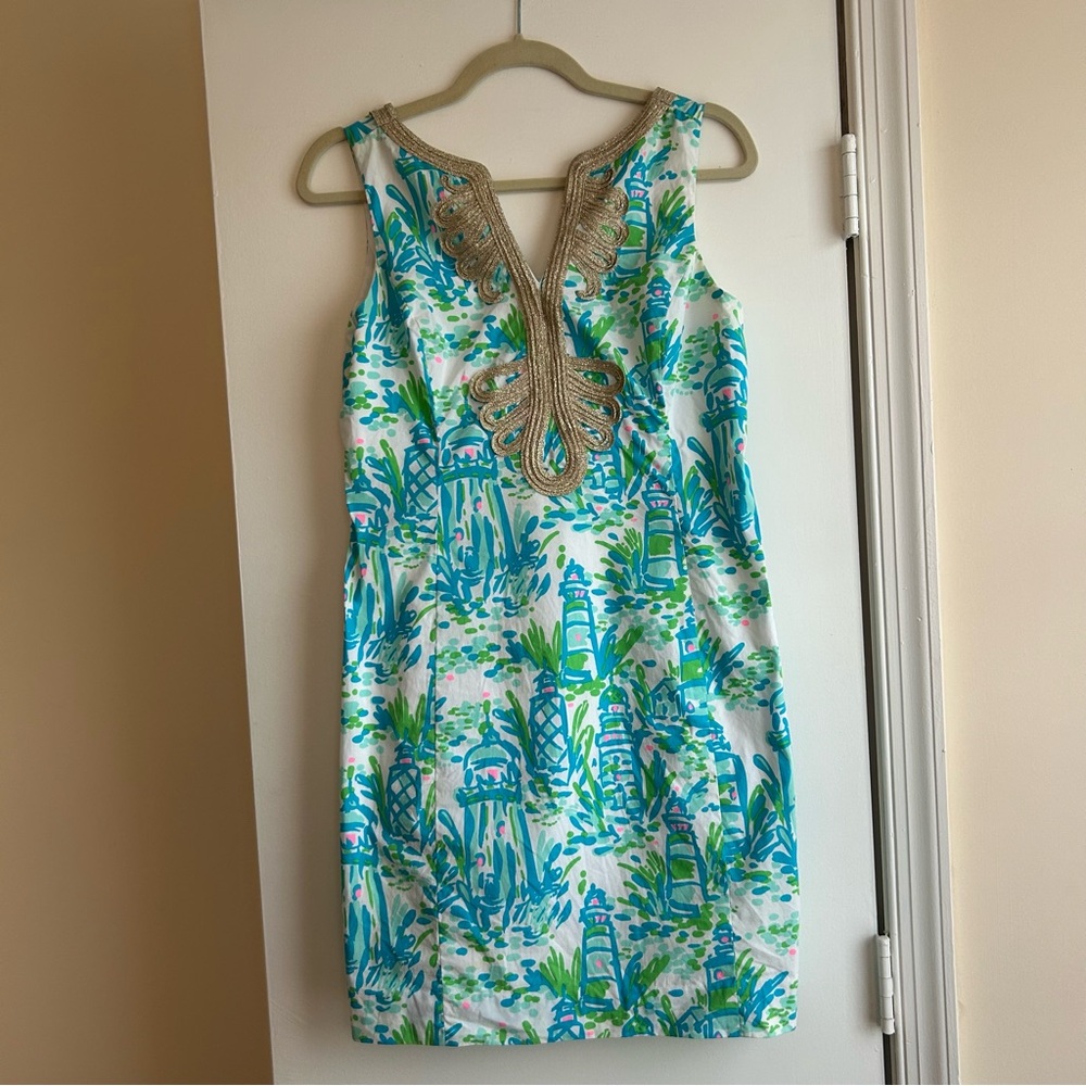 Lilly Pulitzer High Beams Shift Dress Size 8 **Flawed** See last pic